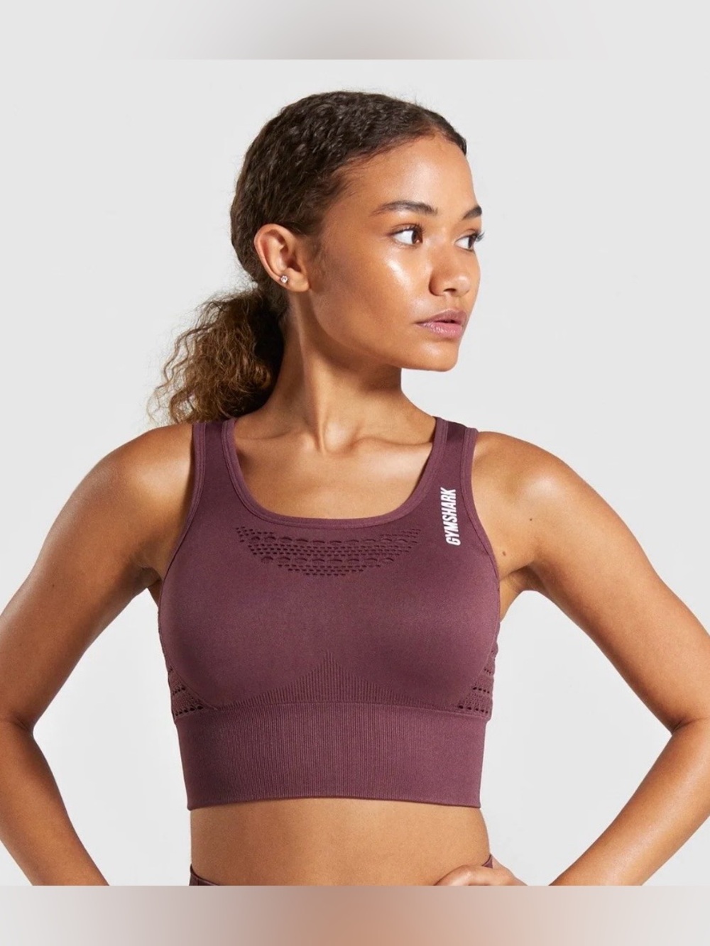Gymshark Energy +Seamless crop top  berry red size small